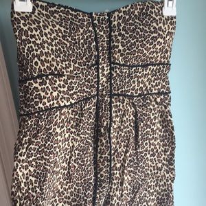 Cheetah print strapless mini dress